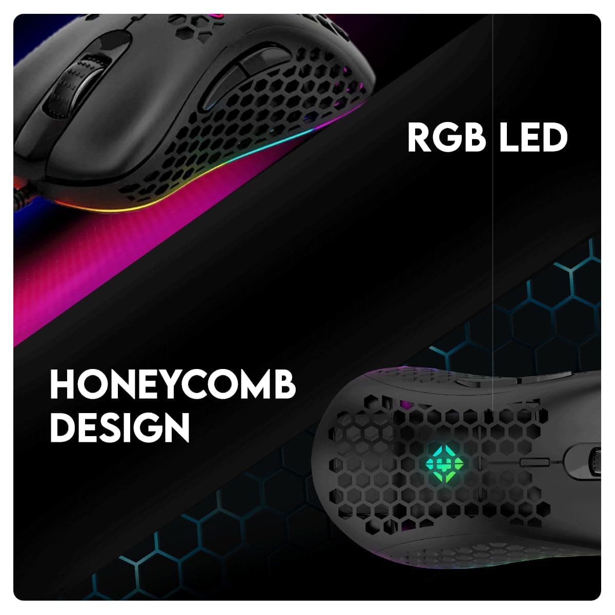 Cosmic Byte Spectrum RGB Wired Gaming Mouse, 66grams, 12800DPI, 1000Hz Polling, 10M Switches, Software Support (Black) - Image 4