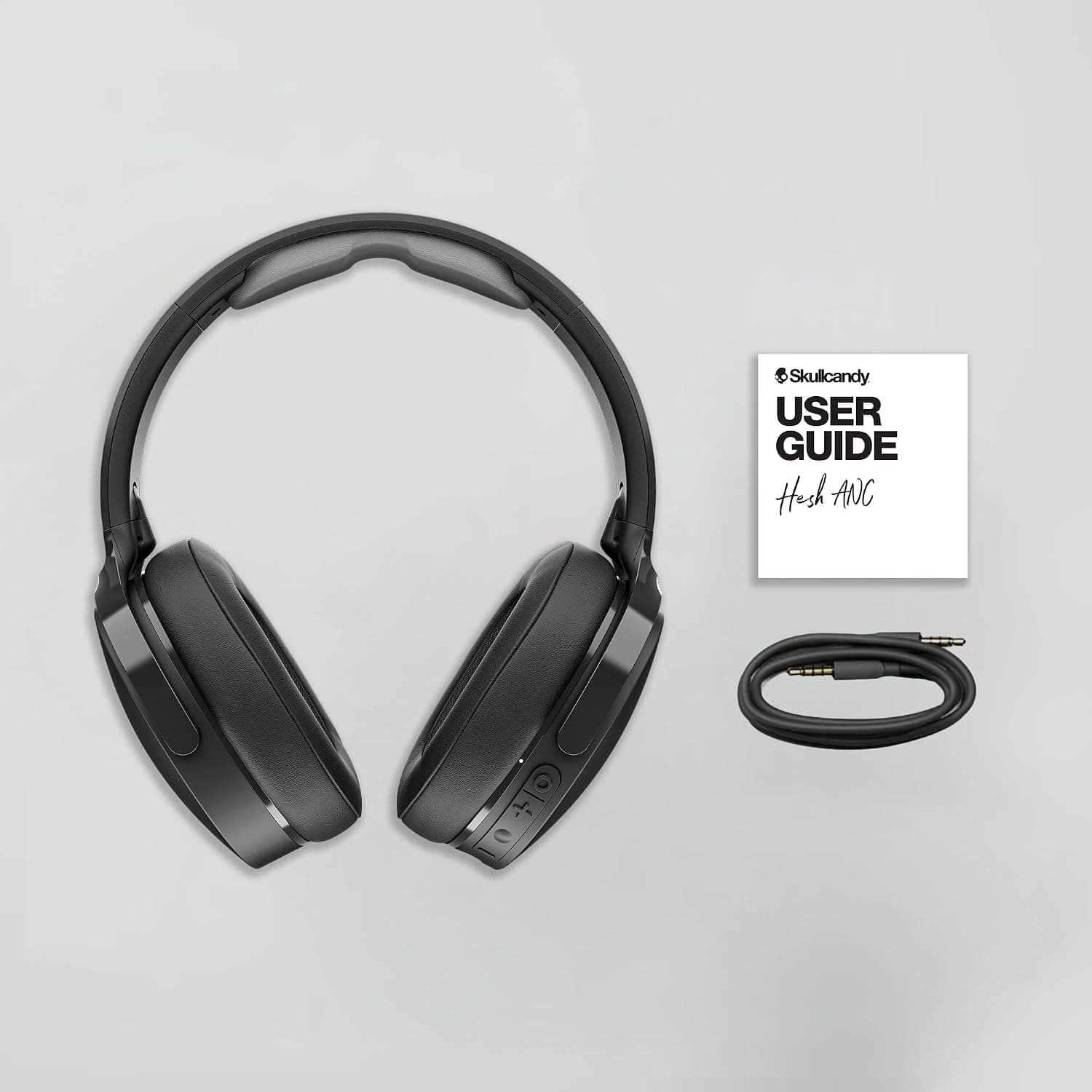Skullcandy Hesh ANC Wireless Bluetooth Over-Ear Headphones with Mic, 100 dB Active Noise Cancellation, 40mm Drivers, 22Hr Battery + Rapid Charge, Foldable Noise Cancelling Headphones – Black - Image 6